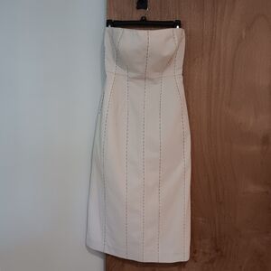 Yohji Yamamoto Strapless Sheath Dress Midi Size 4 Zip back